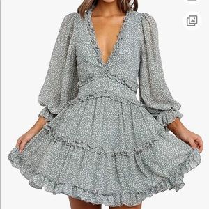 Long sleeve ruffled dress
